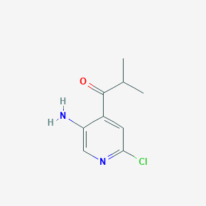molecular formula C9H11ClN2O B8107483 1-(5-Amino-2-chloropyridin-4-yl)-2-methylpropan-1-one 