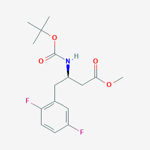 molecular formula C16H21F2NO4 B8107506 (R)-methyl 3-((tert-butoxycarbonyl)amino)-4-(2,5-difluorophenyl)butanoate 