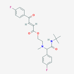 molecular formula C25H28F2N2O4 B8107553 2-[[2-(叔丁基氨基)-1-(4-氟苯基)-2-氧代乙基]-甲基氨基]乙基 (E)-4-(4-氟苯基)-4-氧代丁-2-烯酸酯 