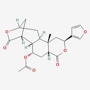 molecular formula C21H24O7 B8107663 [(1R,2S,3S,5R,8S,10S,11R,13R)-8-(furan-3-yl)-10-methyl-6,15-dioxo-7,14-dioxatetracyclo[11.2.1.02,11.05,10]hexadecan-3-yl] acetate 