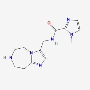 molecular formula C13H18N6O B8107718 1-methyl-N-(6,7,8,9-tetrahydro-5H-imidazo[1,2-d][1,4]diazepin-3-ylmethyl)imidazole-2-carboxamide 
