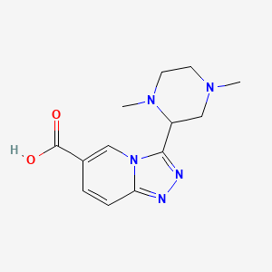 molecular formula C13H17N5O2 B8107728 3-(1,4-Dimethylpiperazin-2-yl)-[1,2,4]triazolo[4,3-a]pyridine-6-carboxylic acid 