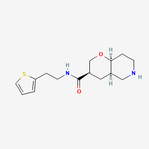 molecular formula C15H22N2O2S B8107731 rel-(3R,4aR,8aS)-N-(2-(thiophen-2-yl)ethyl)octahydro-2H-pyrano[3,2-c]pyridine-3-carboxamide 