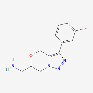 molecular formula C12H13FN4O B8107747 (3-(3-Fluorophenyl)-6,7-dihydro-4H-[1,2,3]triazolo[5,1-c][1,4]oxazin-6-yl)methanamine 