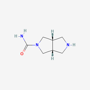 molecular formula C7H13N3O B8107757 (3AR,6aS)-hexahydropyrrolo[3,4-c]pyrrole-2(1H)-carboxamide 