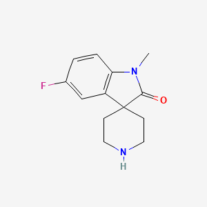 molecular formula C13H15FN2O B8107796 5-Fluoro-1-methylspiro[indoline-3,4'-piperidin]-2-one 