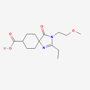 molecular formula C14H22N2O4 B8107838 2-Ethyl-3-(2-Methoxyethyl)-4-Oxo-1,3-Diazaspiro[4.5]Dec-1-Ene-8-Carboxylic Acid 