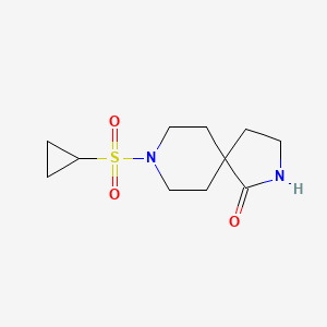 molecular formula C11H18N2O3S B8107840 8-(Cyclopropylsulfonyl)-2,8-diazaspiro[4.5]decan-1-one 