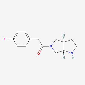 molecular formula C14H17FN2O B8107847 2-(4-Fluorophenyl)-1-(cis-hexahydropyrrolo[3,4-b]pyrrol-5(1H)-yl)ethanone 