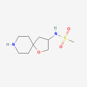 molecular formula C9H18N2O3S B8107865 N-(1-Oxa-8-azaspiro[4.5]decan-3-yl)methanesulfonamide 