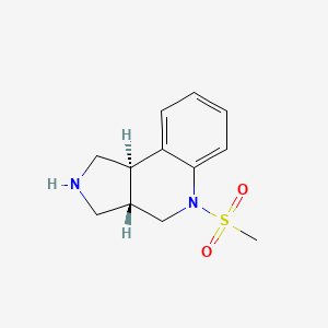 molecular formula C12H16N2O2S B8107886 (3aS,9bR)-5-methylsulfonyl-1,2,3,3a,4,9b-hexahydropyrrolo[3,4-c]quinoline 