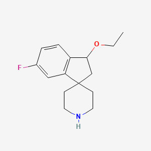 molecular formula C15H20FNO B8107894 3-Ethoxy-6-fluoro-2,3-dihydrospiro[indene-1,4'-piperidine] 