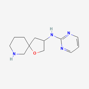 molecular formula C12H18N4O B8107910 N-(Pyrimidin-2-yl)-1-oxa-7-azaspiro[4.5]decan-3-amine 