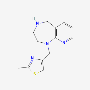 molecular formula C13H16N4S B8107920 2-Methyl-4-((2,3,4,5-tetrahydro-1H-pyrido[2,3-e][1,4]diazepin-1-yl)methyl)thiazole 