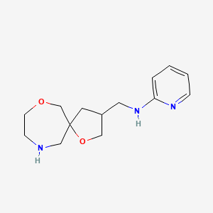 molecular formula C14H21N3O2 B8107942 N-(1,7-dioxa-10-azaspiro[4.6]undecan-3-ylmethyl)pyridin-2-amine 