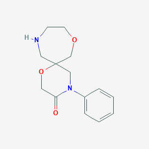 molecular formula C14H18N2O3 B8107950 4-Phenyl-1,8-dioxa-4,11-diazaspiro[5.6]dodecan-3-one 