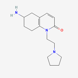 molecular formula C15H23N3O B8107951 6-Amino-1-(2-(pyrrolidin-1-yl)ethyl)-5,6,7,8-tetrahydroquinolin-2(1H)-one 