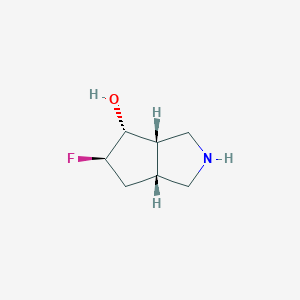 molecular formula C7H12FNO B8107980 rel-(3aS,4R,5R,6aR)-5-fluorooctahydrocyclopenta[c]pyrrol-4-ol 