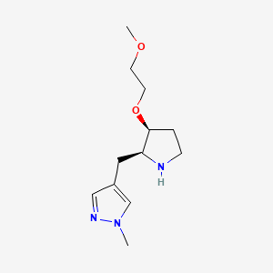 molecular formula C12H21N3O2 B8107983 4-[[(2S,3S)-3-(2-methoxyethoxy)pyrrolidin-2-yl]methyl]-1-methylpyrazole 