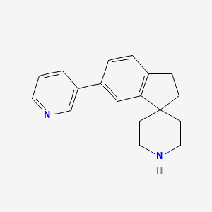 molecular formula C18H20N2 B8108012 5-Pyridin-3-ylspiro[1,2-dihydroindene-3,4'-piperidine] 