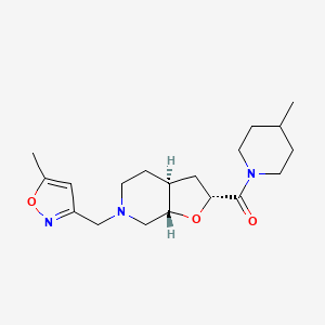 molecular formula C19H29N3O3 B8108045 rel-((2R,3aS,7aS)-6-((5-methylisoxazol-3-yl)methyl)octahydrofuro[2,3-c]pyridin-2-yl)(4-methylpiperidin-1-yl)methanone 