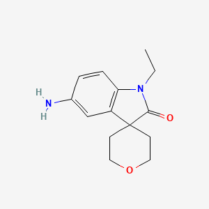 molecular formula C14H18N2O2 B8108065 5-Amino-1-ethyl-2',3',5',6'-tetrahydrospiro[indoline-3,4'-pyran]-2-one 