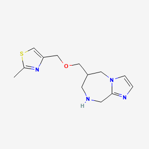 molecular formula C13H18N4OS B8108068 2-methyl-4-(6,7,8,9-tetrahydro-5H-imidazo[1,2-a][1,4]diazepin-6-ylmethoxymethyl)-1,3-thiazole 