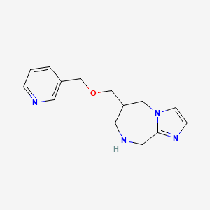 molecular formula C14H18N4O B8108083 6-(pyridin-3-ylmethoxymethyl)-6,7,8,9-tetrahydro-5H-imidazo[1,2-a][1,4]diazepine 