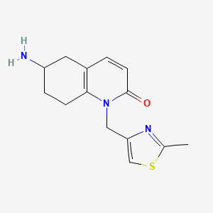 molecular formula C14H17N3OS B8108091 6-Amino-1-((2-methylthiazol-4-yl)methyl)-5,6,7,8-tetrahydroquinolin-2(1H)-one 