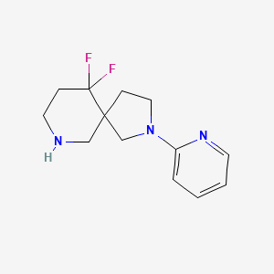 molecular formula C13H17F2N3 B8108109 10,10-Difluoro-2-(pyridin-2-yl)-2,7-diazaspiro[4.5]decane 