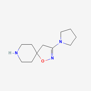 molecular formula C11H19N3O B8108110 3-Pyrrolidin-1-yl-1-oxa-2,8-diazaspiro[4.5]dec-2-ene 