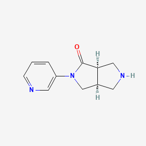 molecular formula C11H13N3O B8108145 (3aR,6aS)-5-pyridin-3-yl-1,2,3,3a,6,6a-hexahydropyrrolo[3,4-c]pyrrol-4-one 