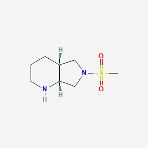 molecular formula C8H16N2O2S B8108161 (4aR,7aR)-6-methylsulfonyl-1,2,3,4,4a,5,7,7a-octahydropyrrolo[3,4-b]pyridine 