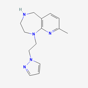 molecular formula C14H19N5 B8108185 1-(2-(1H-Pyrazol-1-yl)ethyl)-8-methyl-2,3,4,5-tetrahydro-1H-pyrido[2,3-e][1,4]diazepine 