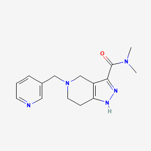 molecular formula C15H19N5O B8108224 N,N-Dimethyl-5-(pyridin-3-ylmethyl)-4,5,6,7-tetrahydro-1H-pyrazolo[4,3-c]pyridine-3-carboxamide 
