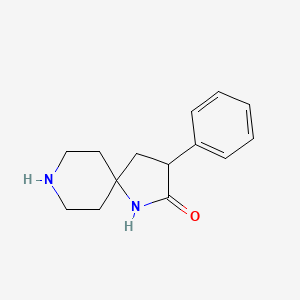 molecular formula C14H18N2O B8108247 3-Phenyl-1,8-diazaspiro[4.5]decan-2-one 