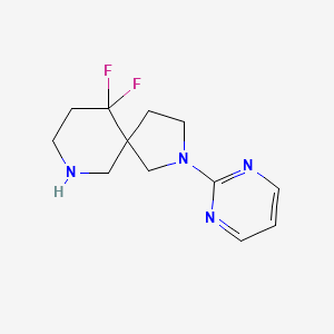 molecular formula C12H16F2N4 B8108259 10,10-Difluoro-2-(pyrimidin-2-yl)-2,7-diazaspiro[4.5]decane 