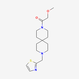 2-Methoxy-1-(9-(thiazol-2-ylmethyl)-3,9-diazaspiro[5.5]undecan-3-yl)ethanone
