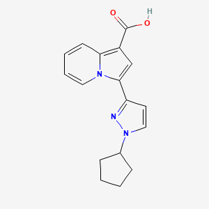 3-(1-Cyclopentyl-1H-pyrazol-3-yl)indolizine-1-carboxylic acid