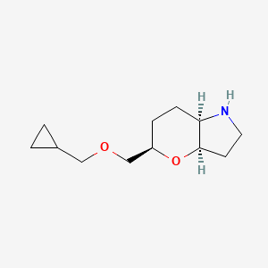 molecular formula C12H21NO2 B8108432 (3aR,5R,7aR)-5-((cyclopropylmethoxy)methyl)octahydropyrano[3,2-b]pyrrole 