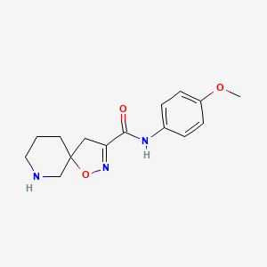 molecular formula C15H19N3O3 B8108439 N-(4-Methoxyphenyl)-1-Oxa-2,7-Diazaspiro[4.5]Dec-2-Ene-3-Carboxamide 