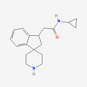 molecular formula C18H24N2O B8108448 N-Cyclopropyl-2-(2,3-dihydrospiro[indene-1,4'-piperidin]-3-yl)acetamide 