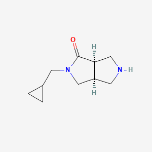 molecular formula C10H16N2O B8108458 Rel-(3As,6Ar)-2-(Cyclopropylmethyl)Hexahydropyrrolo[3,4-C]Pyrrol-1(2H)-One 