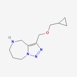 molecular formula C11H18N4O B8108483 3-((Cyclopropylmethoxy)Methyl)-5,6,7,8-Tetrahydro-4H-[1,2,3]Triazolo[1,5-A][1,4]Diazepine 