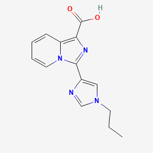 molecular formula C14H14N4O2 B8108487 3-(1-Propyl-1H-imidazol-4-yl)imidazo[1,5-a]pyridine-1-carboxylic acid 