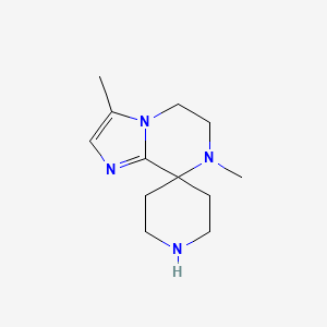 molecular formula C12H20N4 B8108508 3,7-Dimethyl-6,7-dihydro-5H-spiro[imidazo[1,2-a]pyrazine-8,4'-piperidine] 