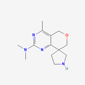 molecular formula C13H20N4O B8108516 N,N,4-Trimethyl-5,7-dihydrospiro[pyrano[4,3-d]pyrimidine-8,3'-pyrrolidin]-2-amine 