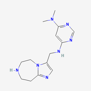 molecular formula C14H21N7 B8108531 4-N,4-N-dimethyl-6-N-(6,7,8,9-tetrahydro-5H-imidazo[1,2-d][1,4]diazepin-3-ylmethyl)pyrimidine-4,6-diamine 