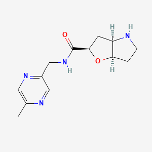 molecular formula C13H18N4O2 B8108550 rel-(2R,3aR,6aR)-N-((5-methylpyrazin-2-yl)methyl)hexahydro-2H-furo[3,2-b]pyrrole-2-carboxamide 