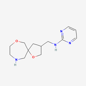 molecular formula C13H20N4O2 B8108562 N-(1,7-dioxa-10-azaspiro[4.6]undecan-3-ylmethyl)pyrimidin-2-amine 